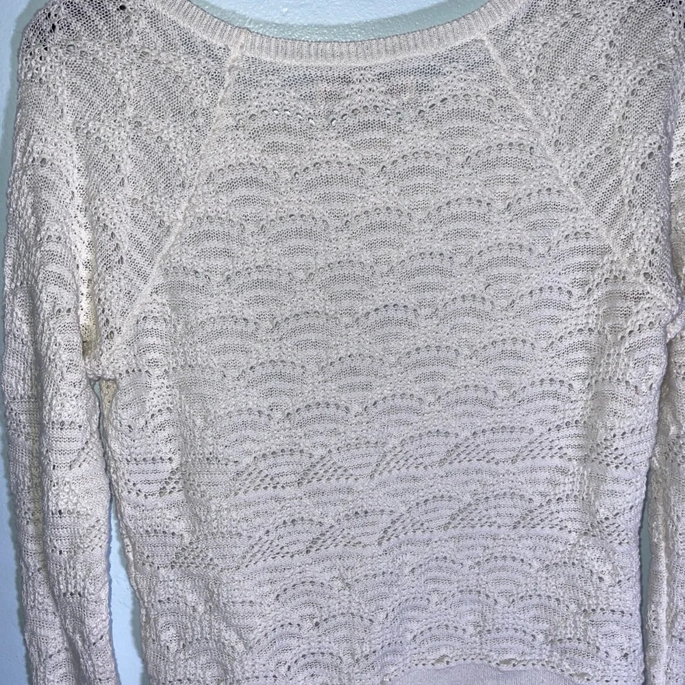 LOFT Ivory Textured Knit Top - Picture 7 of 8